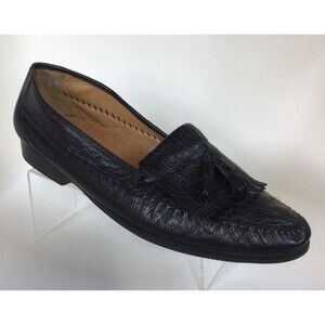 PRINCIPE DI BOLOGNA Soft Leather Tassel Hand-Made Shoes/Loafers, Black (Size 43)